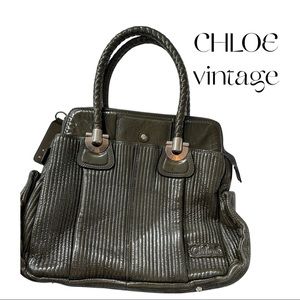 CHLOE vintage grey patent leather bag
